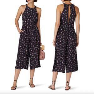 THAKOON Watercolor Floral Wide Leg Cropped Jumpsuit